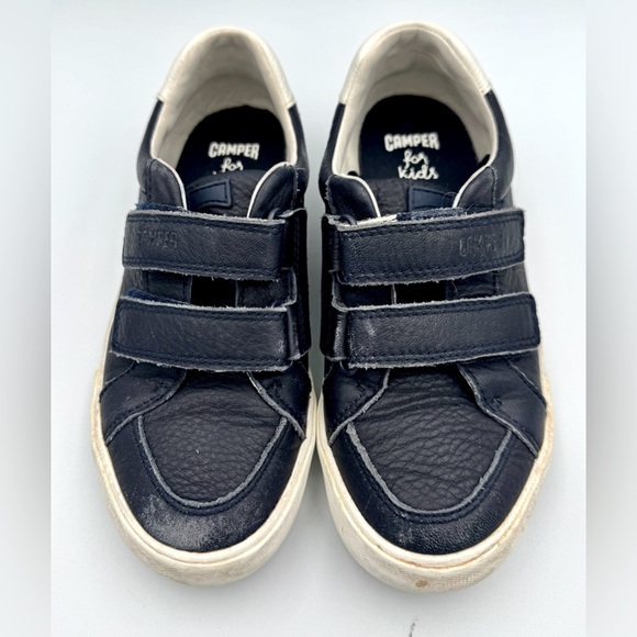 Camper Sz 33 Pursuit Navy Blue Leather Sneaker with Velcro Straps - Picture 7 of 8